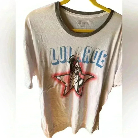 Lularoe 2xl white Americana Patrick . Statue of Liberty in a star! NWT. - Picture 3 of 7